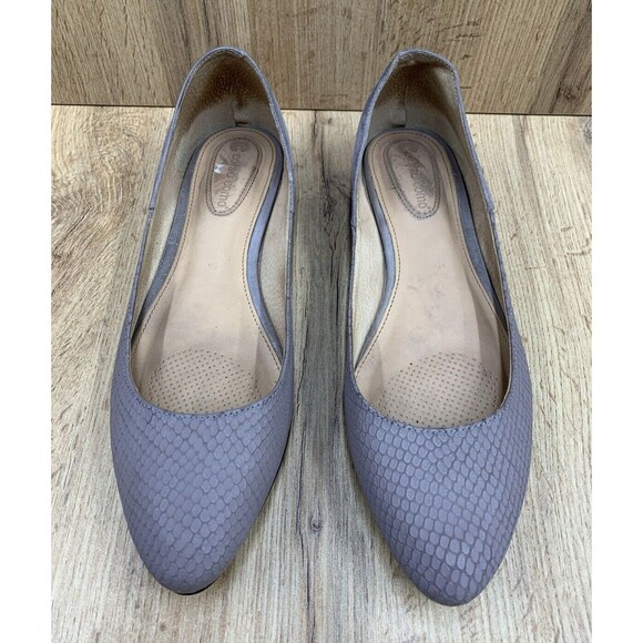 Corso Como Flats Shoes Women's 10 Suede Slate Gray Snakeskin Patent Comfort BR01 - Picture 4 of 16